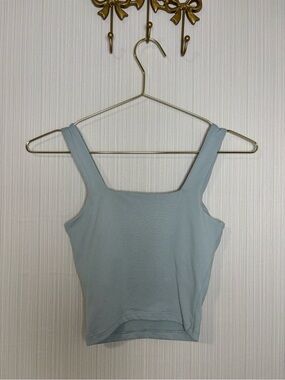 Hollister light blue square neck crop top XXS